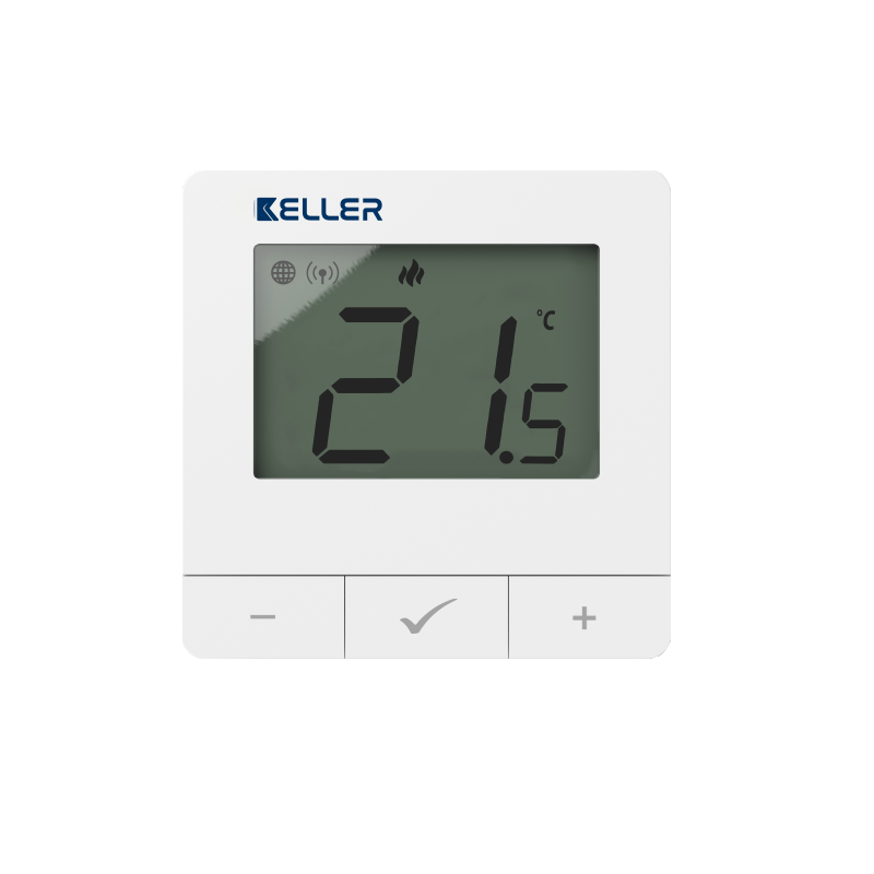Regulator temperatury natynkowy KELLER Controls ZigBee, internetowy, 230V, biały