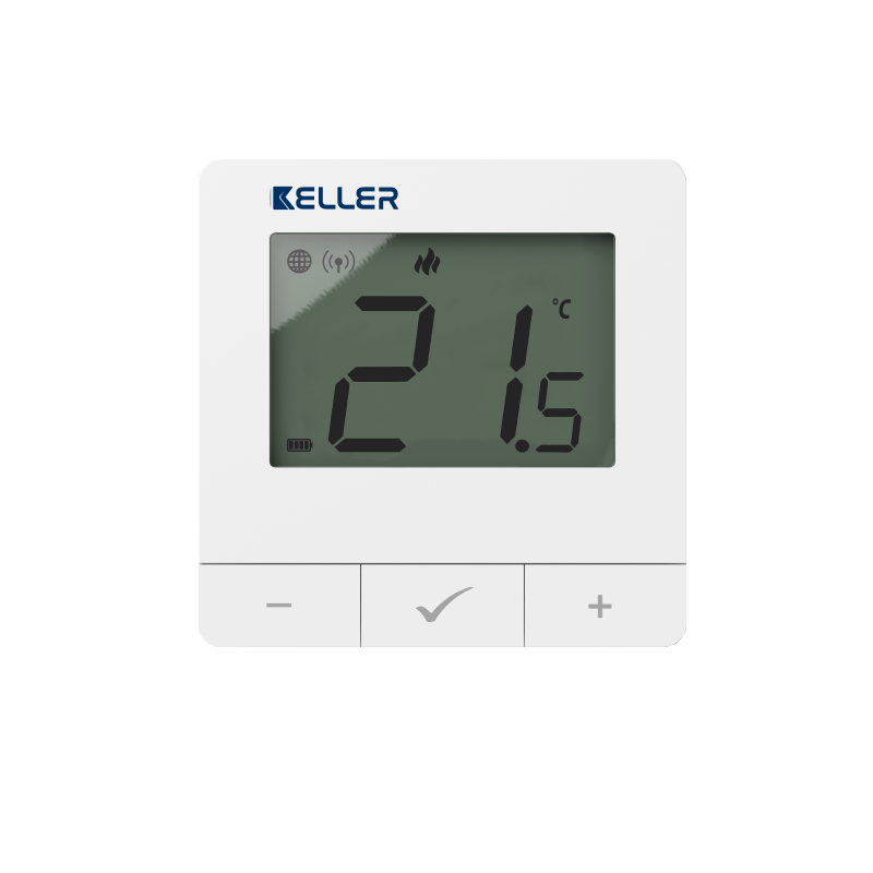 Regulator temperatury natynkowy KELLER Controls ZigBee, internetowy, bateryjny, biały